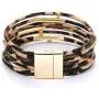 Leather Bracelet Leopard Multilayer Wrap Cuff Bracelet Punk Jewelry For Women Teen Girls Leather Bracelet Leopard Multilayer Wrap Cuff Bracelet Punk Jewelry For Women Teen Girls