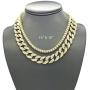 Mens Iced Out Hip Hop Gold tone CZ Miami Cuban Link Chain Choker Necklace