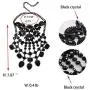 NABROJ Black Statement Necklace for Women Gothic Costume Novelty Fashion Drag Queen Jewelry with Gift Box 1 Pc