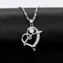Uloveido White Gold Plated Arrow Heart Pendant Necklace for Women Girls with Purple White Cubic Zirconia N662