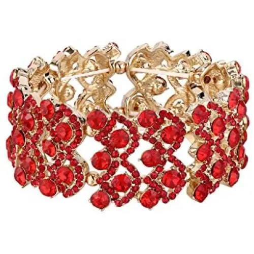 EVER FAITH Womens Austrian Crystal Gorgeous Wedding Knot Elastic Stretch Bracelet EVER FAITH Womens Austrian Crystal Gorgeous Wedding Knot Elastic Stretch Bracelet