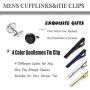 FIBO STEEL Tie Clip Tuxedo Studs and Cufflinks Set for Men Wedding Business Fathers Day Birthday Gifts Jewelry