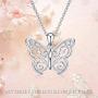 Filigree Butterfly Necklace Sterling Silver Celtic Knot Pendant Cute Animal Jewelry Birthday Gift for Women Teen Daughter Animal Lover 18''+2'' Extension Chain