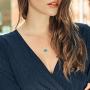 Gem Stone King 925 Sterling Silver Yellow Gold Plated Simulated Turquoise and White CZ Womens Pendant Necklace, 6.60 Cttw with 18 inch Silver Chain