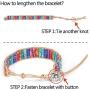 PLTGOOD Boho Leather Wrap Bead Bracelets for Women Men Girls Handmade Chakra Imperial Jasper Adjustable Healing Bracelet Bangles