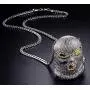 Nsitbbuery Hip Hop Nightclub Bars Plated Alloy Iced Out Mask Pendant Cuban Chain Necklace Nsitbbuery Hip Hop Nightclub Bars Plated Alloy Iced Out Mask Pendant Cuban Chain Necklace