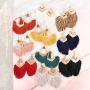 Bohemian Silky Thread Fan Fringe Tassel Statement Earrings - Lightweight Strand Feather Shape Dangles