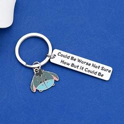 FAADBUK Funny Winnie The Pooh Quotes Inspired Keychain Movie Love Gift Could Be Worse Not Sure How But It Could Be Jewelry Friendship Gift