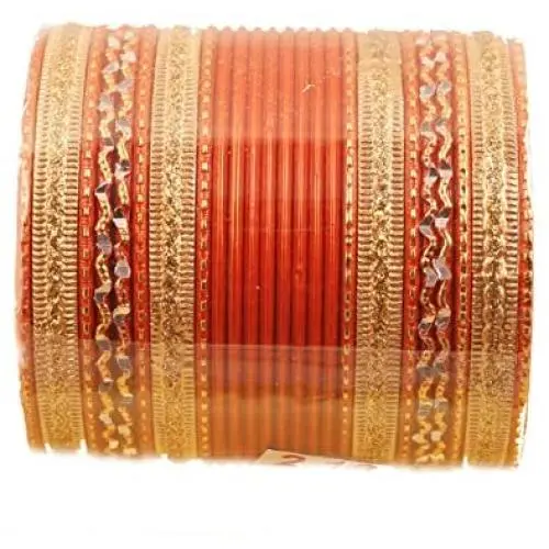 Touchstone New Colorful 2 Dozen Bangle Collection Indian Bollywood Alloy Metal Textured Designer Jewelry Special Large Size Bangle Bracelets Set of 24 in Gold Tone for Women