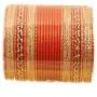 Touchstone New Colorful 2 Dozen Bangle Collection Indian Bollywood Alloy Metal Textured Designer Jewelry Special Large Size Bangle Bracelets Set of 24 in Gold Tone for Women