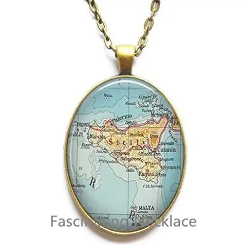 Charming Necklace,Sicily map Pendant, Sicily Pendant Sicily map Necklace Sicily Necklace map jewelry,A0277 Charming Necklace,Sicily map Pendant, Sicily Pendant Sicily map Necklace Sicily Necklace map jewelry,A0277