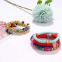 Colorful Beaded Bracelet for Women Men Heishi Surfer Bracelet Metallic Gold Beads Stretch Bracelet Assorted Stacked Layered Strand Bracelet Set