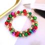 3pcs Christmas Jingle Bell Bracelets Xmas Multi Color Stretch Beaded Charm Bracelet Gift Jewelry Christmas Stocking Stuffers Holiday Party Favors For Women Girls Kids