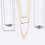 Thin Minimalist Sideways Horizontal Round Station Bar Pendant Necklace For Women For Teen Gold Plated Sterling Silver