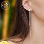 555Jewelry Womens Stainless Steel Triple Bar Drop Dangle Post Nut Earrings