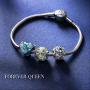 FOREVER QUEEN Mermaid Charms fit Pandora Charms Bracelet 925 Sterling Silver Charms Bead CZ Heart Shape Blue Enamel Bead Ocean Sea Charm for Snake Bracelets Necklace Women Girls Gift (Mermaid Charm)