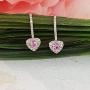 Dazzlingrock Collection 14K 3 MM Each Round Gemstone & Diamond Ladies Heart Shape Drop Earrings, White Gold