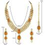 Aheli Wedding Wear Indian Kundan Maang Tikka Earrings Necklace Set Bollywood Ethnic Traditional Jewelry for Women