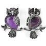 Jovivi Owl Gifts Owl Necklace Healing Crystal Stones Pendant Necklaces for Women Men Natural Amethyst Rose Quartz Gemstone Jewelry for Reiki Spiritual Energy Lucky