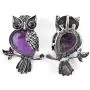 Jovivi Owl Gifts Owl Necklace Healing Crystal Stones Pendant Necklaces for Women Men Natural Amethyst Rose Quartz Gemstone Jewelry for Reiki Spiritual Energy Lucky