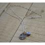 Coin Charm Amulet in Sterling Silver on 19 Inch Box Chain Necklace - Evil Eye Jewelry for Men and Women