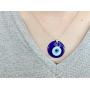 Evil Eye Necklace,Blue Turkish Glass Leather Rope Evil Eye Necklace for Women Men Lucky Protection