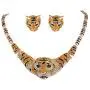 EVER FAITH Austrian Crystal Enamel Big Tiger Head Necklace Stud Earrings Set EVER FAITH Austrian Crystal Enamel Big Tiger Head Necklace Stud Earrings Set