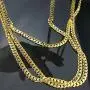Fashion kimi2 NA313-Vacuum Coating 18k Gold Filled Women Men Chain Classic Necklace Jewelry 5mm