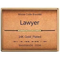 Morse Code Bracelet 14k Gold Plated Beads on Silk Cord Secret Message Lawyer Bracelet Gift Jewelry for Her