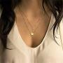 WangGao Stainless Steel Dainty Double Layer Chain Choker Pendant Necklace for Women Girls