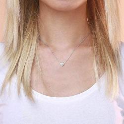 ChicSilver 925 Sterling Silver Heart Initial Necklaces for Women Girls-Dainty Personalized Heart Pendant Letter Alphabet Necklace for Women Teen Girls(with Gift Box)