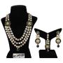 MUCH-MORE Crystal Elements CZ Stone Floral Shape Indian Bollywood Traditional Necklace Set for Women