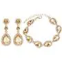 mecresh Flower Teardrop Earring and Bracelets Silver/Gold/Champagne Bridal Jewelry Sets for Women mecresh Flower Teardrop Earring and Bracelets Silver/Gold/Champagne Bridal Jewelry Sets for Women