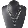 BVROSKI Lock Key Pendants Chains Necklace Set for Eboy Egirl Men Male Emo Goth Women Teen Girls Boys, Stainless Steel Jewelry Pack for Pants Punk Play