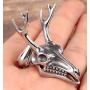 Xusamss Punk Titanium Steel Deer Head Pendant Skull Necklace With 24'' Chain