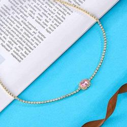 Sethain Fashion Rhinestone Choker Necklace Silver Crystal Chain Gem Necklaces Party Jewelry Accessories for Women and Girls