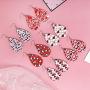 LANTAI 16-20 Pairs Faux Leather Earrings Egg Rabbit Flower Heart lip Leather Earrings Drop Dangle Earrings for Women Girls Holiday Earrings