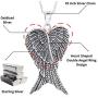 Angel Wing Necklace Sterling Silver Created Opal Gold Plated or Silver Guardian Angel Heart Pendant Necklace for Women
