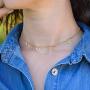MyNameNecklace Personalized Dangle Name Choker Custom Initial Alphabet Pendant Necklace with Hanging Sterling Silver 925 & Gold Plating - Jewelry Gift for Her