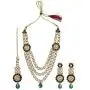 MUCH-MORE Crystal Elements CZ Stone Floral Shape Indian Bollywood Traditional Necklace Set for Women MUCH-MORE Crystal Elements CZ Stone Floral Shape Indian Bollywood Traditional Necklace Set for Women