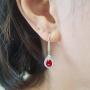 Dazzlingrock Collection 7X5 MM Each Pear Lab Created Gemstone & Real Diamond Teardrop Dangling Earrings, Sterling Silver