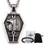 GUNGNEER Vintage Egyptian Jewelry Stainless Steel God Dead Anubis Pendant Ankh Cross Necklace Amulet Talisman Jewelry