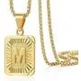 Trendsmax Initial A-Z Letter Pendant Necklace Mens Womens Capital Letter Yellow Gold Plated Stainless Steel Box Chain 22inch