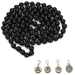 BALIBALI 8MM 108 Mala Beads Necklace Semi-Precious Gem Stones Mala Meditation Necklace 108 Hand Knotted Japa Yoga Beaded Necklace