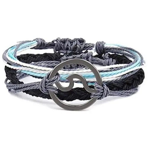 Handmade Wave Braided Wax Rope Adjustable Strand Bracelet Set Waterproof Charm Stretch Knot String Thread Bracelets Simple Life PursuitFriendship Jewelry Handmade Wave Braided Wax Rope Adjustable Strand Bracelet Set Waterproof Charm Stretch Knot String Thread Bracelets Simple Life PursuitFriendship Jewelry