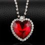 QEPOL Titanic Heart of The Ocean Neckalce Jewelry Silver Love Heart of Ocean Pendant Necklaces Made with Created Blue Sapphire Crystals Eternal Love- Valentines Day Gifts