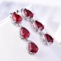 GULICX White Gold Plated Tear Drop AAA Cubic Zirconia Women Bracelet Earrings Necklace Jewelry Set
