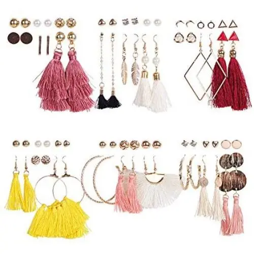 36 Pairs of tassel earrings set dangle earrings Stud earrings Fashion Jewelry for women girls birthday party gifts … 36 Pairs of tassel earrings set dangle earrings Stud earrings Fashion Jewelry for women girls birthday party gifts …