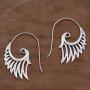 NOVICA Paisley Spiral .925 Sterling Silver Drop Earrings Winged Beauty
