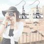 Photographer Gift Camera Infinity Love Charm Y Necklace Travel Jewelry Photography Gifts (Camera earring)